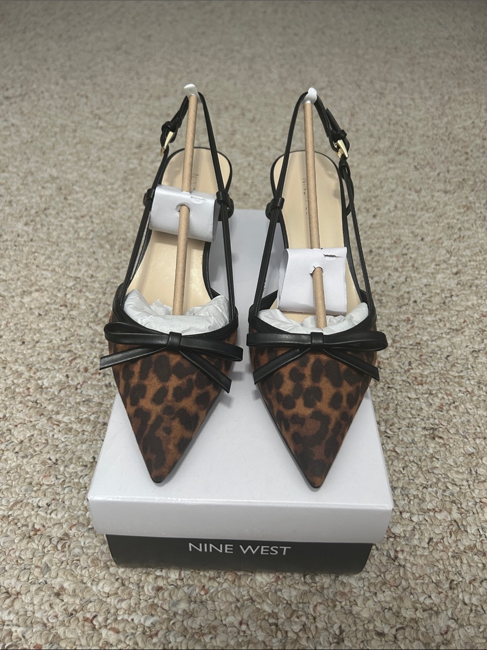 Nine West Leopard Print Slingback Kitten Heels - 2 1/4” heel height - Picture 2 of 4